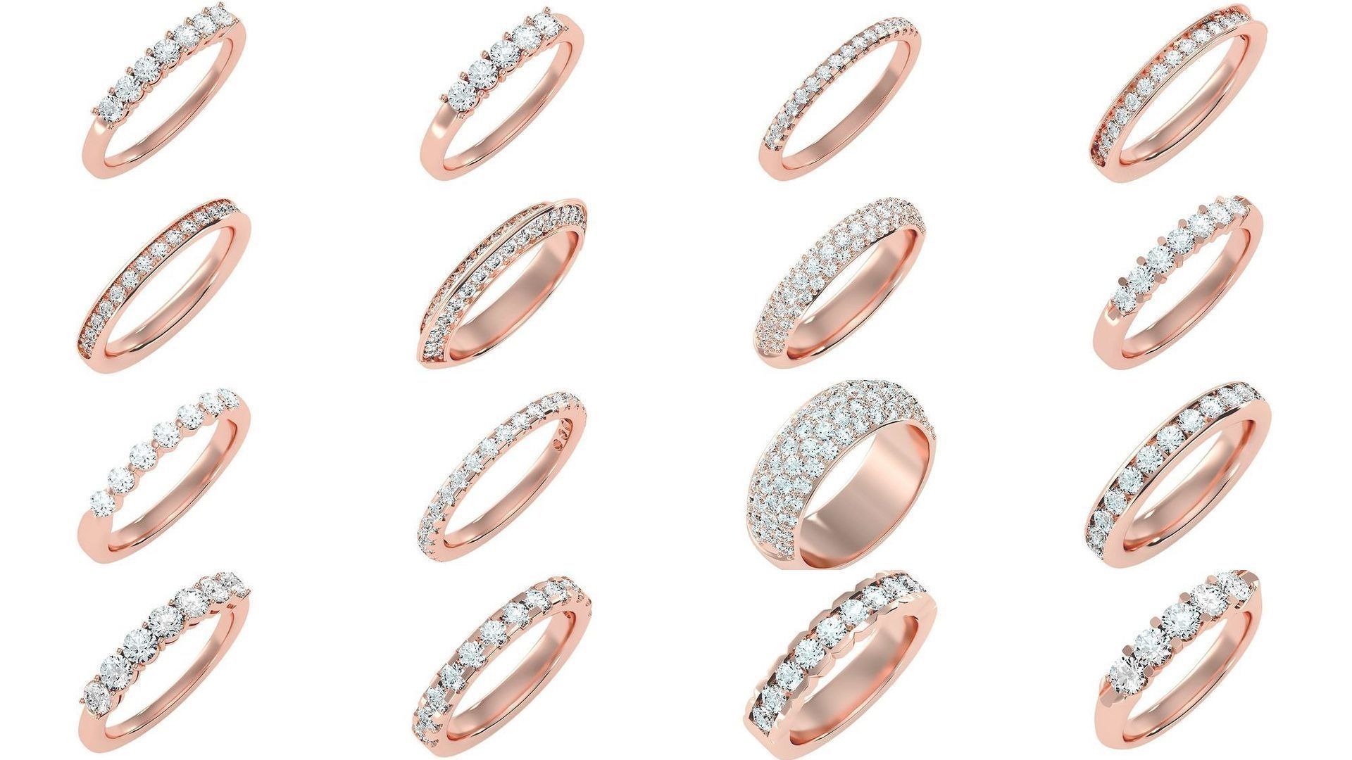 1000 solitaire wedding engagement women ring 3dm stl render 3D Model Collection_37