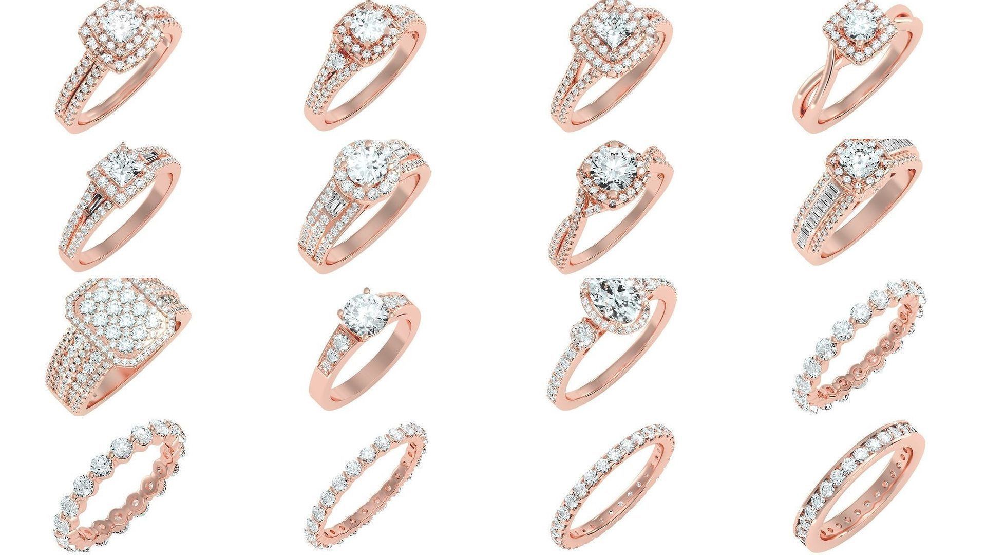 1000 solitaire wedding engagement women ring 3dm stl render 3D Model Collection_3