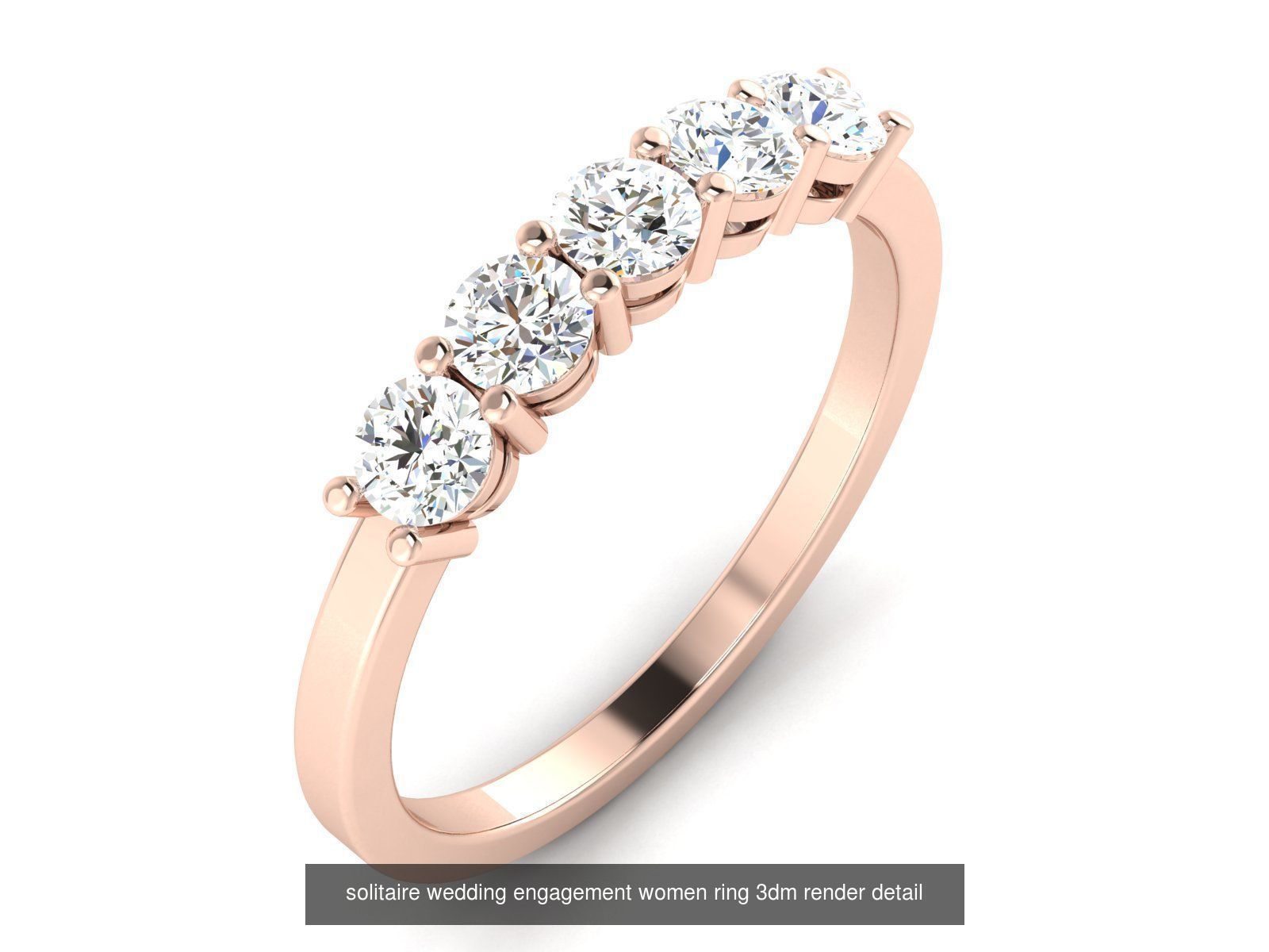 1000 solitaire wedding engagement women ring 3dm stl render 3D Model Collection_21