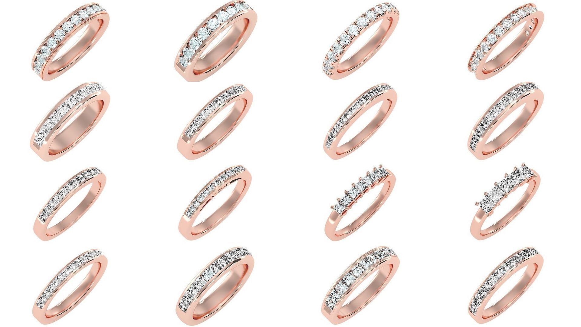 1000 solitaire wedding engagement women ring 3dm stl render 3D Model Collection_39