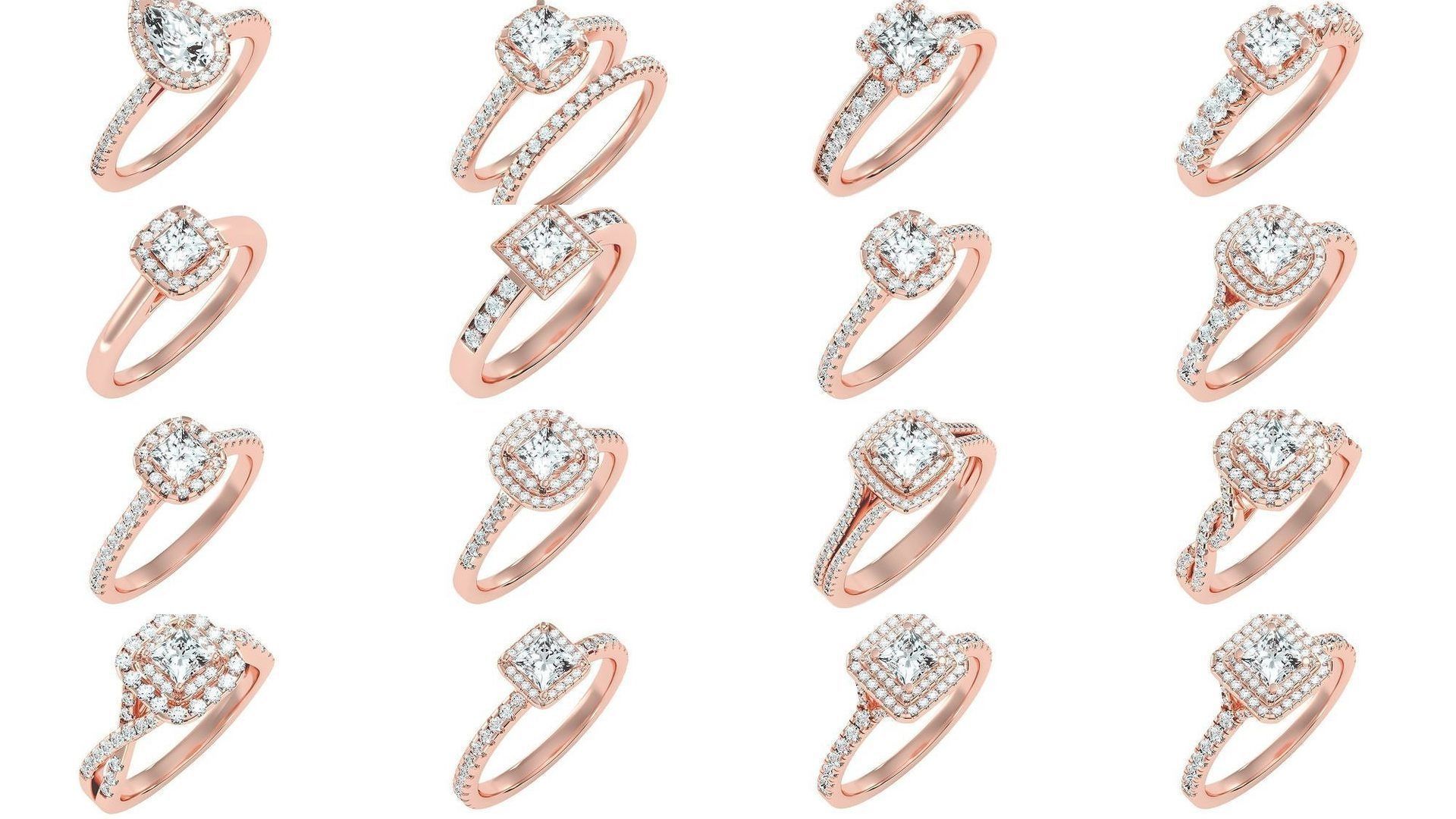 1000 solitaire wedding engagement women ring 3dm stl render 3D Model Collection_24