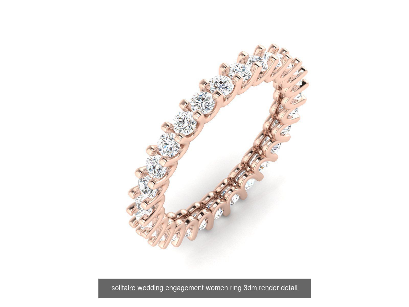 1000 solitaire wedding engagement women ring 3dm stl render 3D Model Collection_92