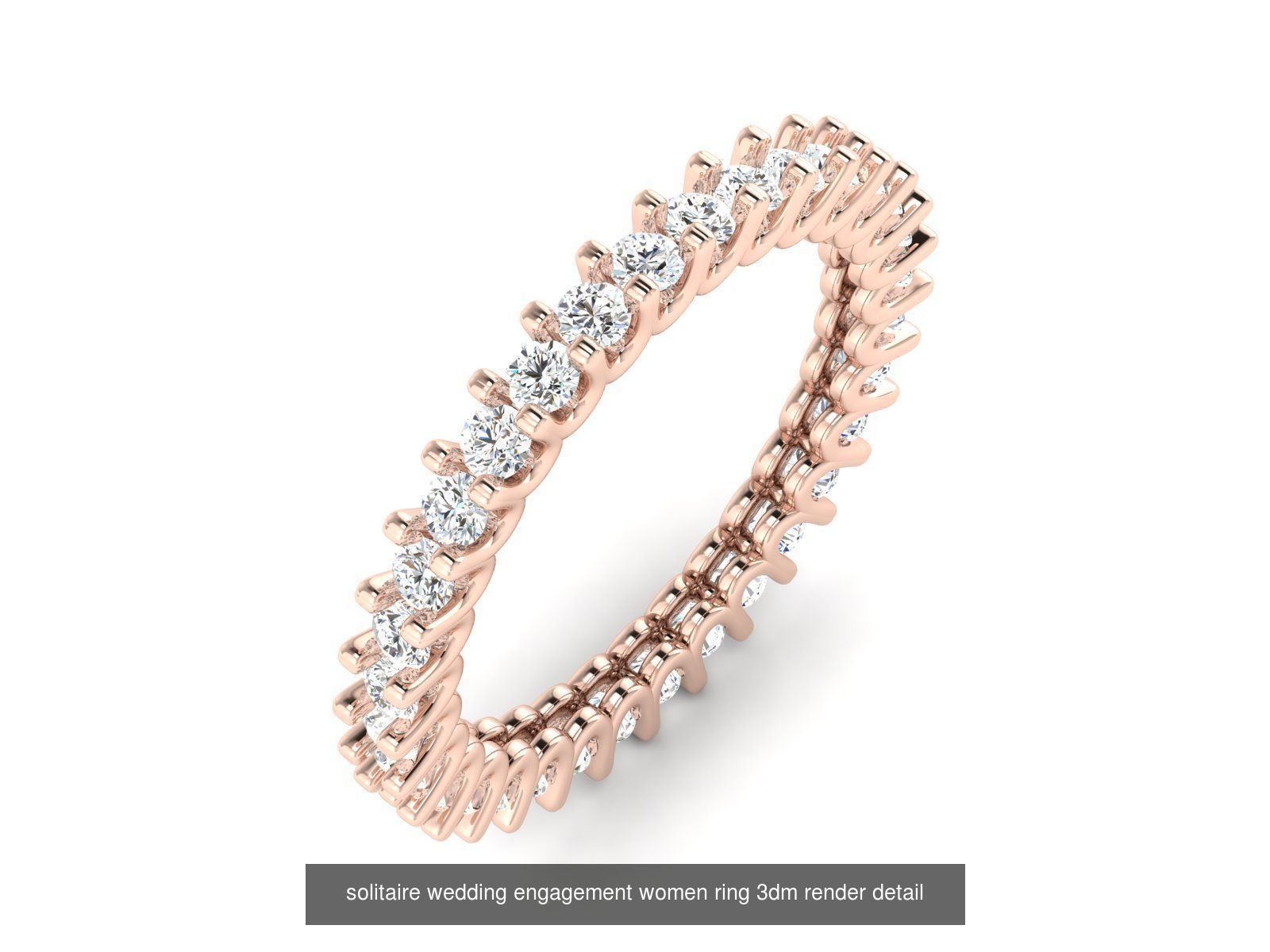 1000 solitaire wedding engagement women ring 3dm stl render 3D Model Collection_66