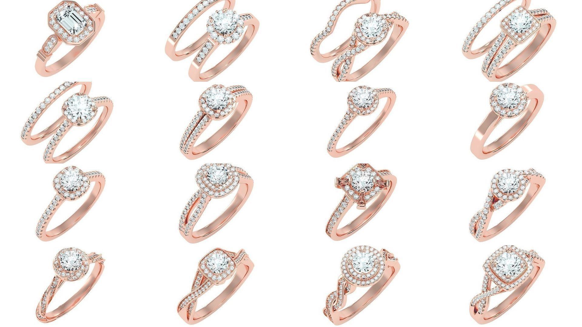 1000 solitaire wedding engagement women ring 3dm stl render 3D Model Collection_10