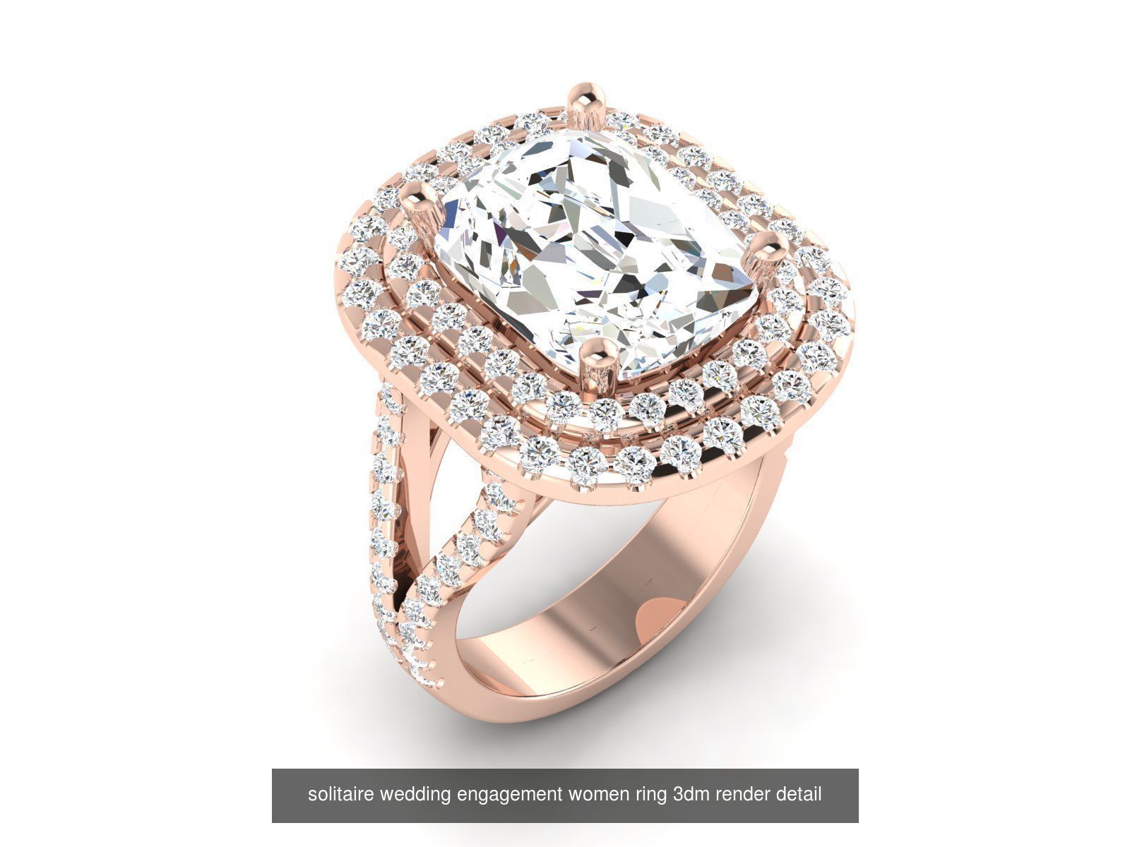 1000 solitaire wedding engagement women ring 3dm stl render 3D Model Collection_44