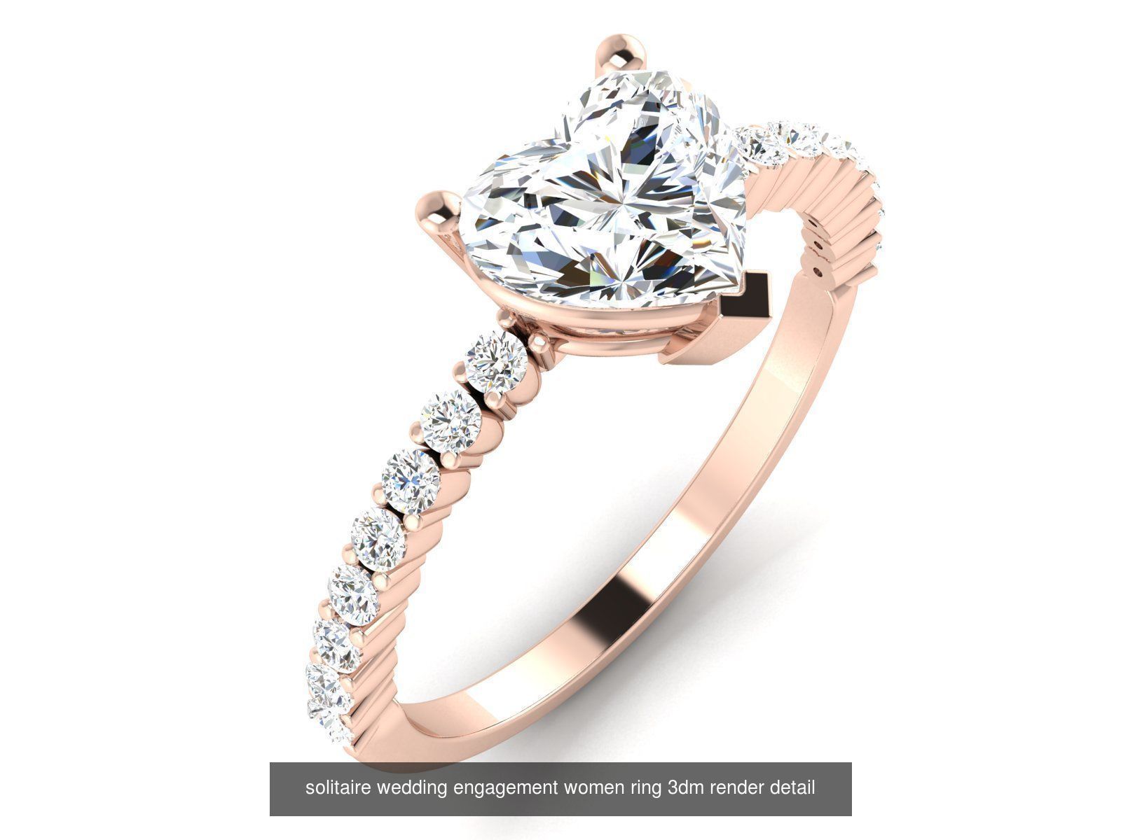 1000 solitaire wedding engagement women ring 3dm stl render 3D Model Collection_54
