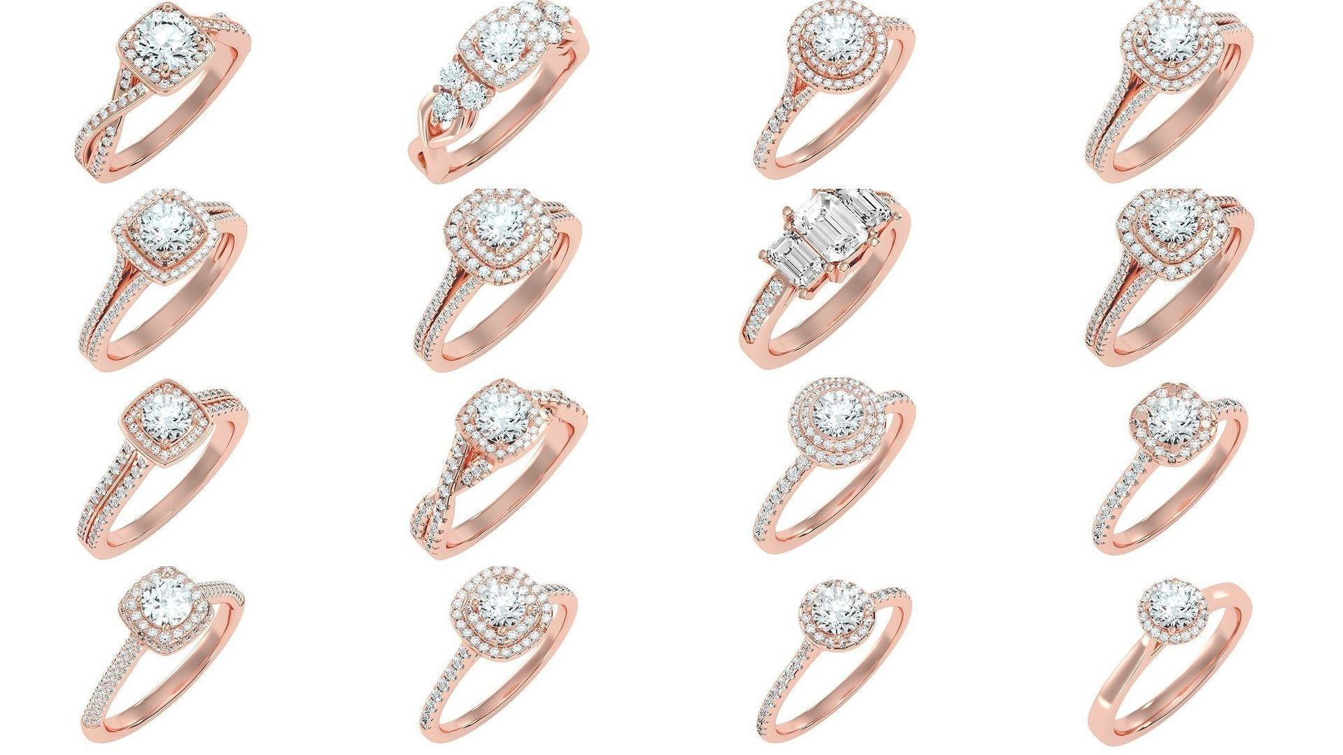 1000 solitaire wedding engagement women ring 3dm stl render 3D Model Collection_14