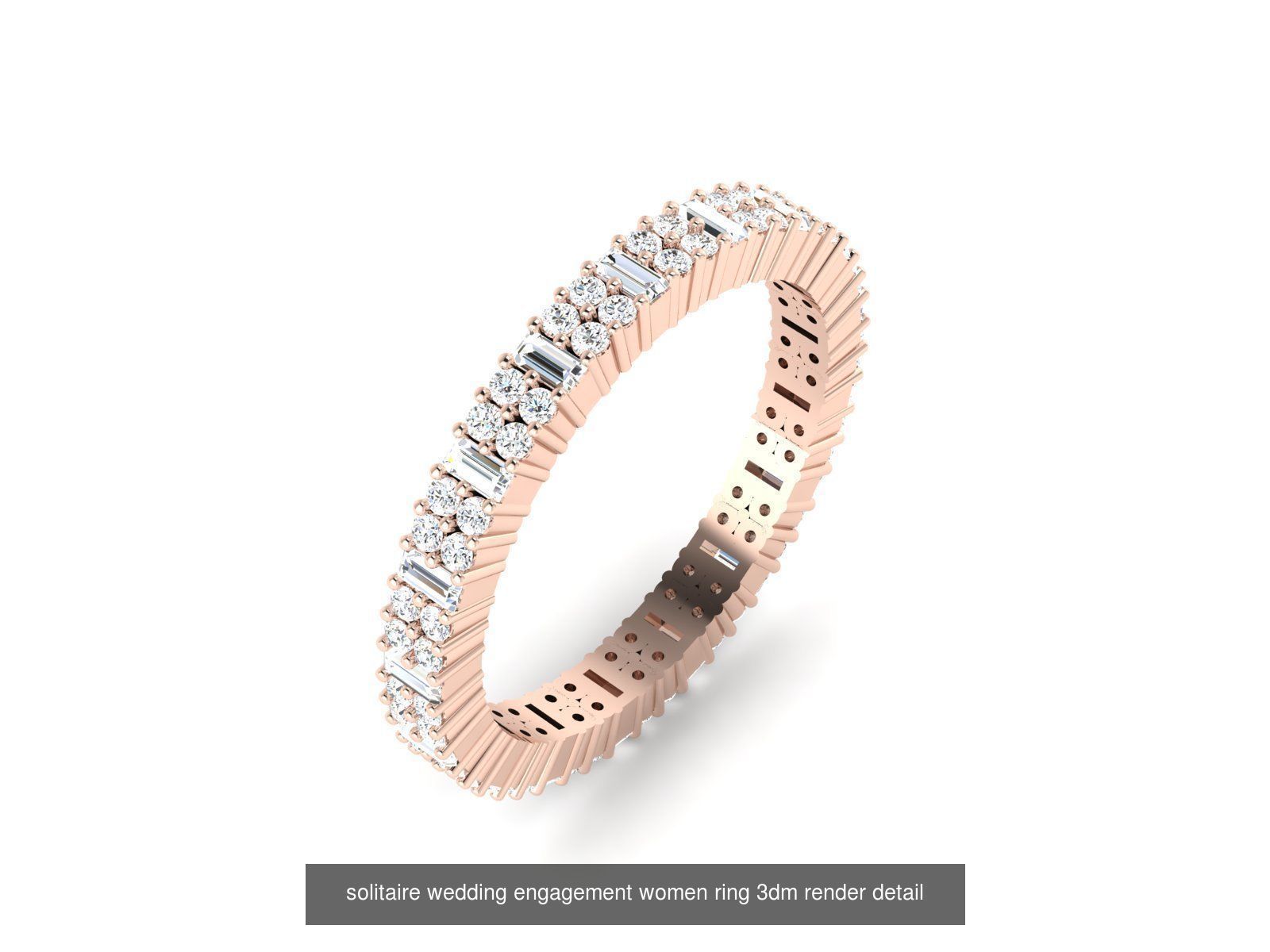 1000 solitaire wedding engagement women ring 3dm stl render 3D Model Collection_64