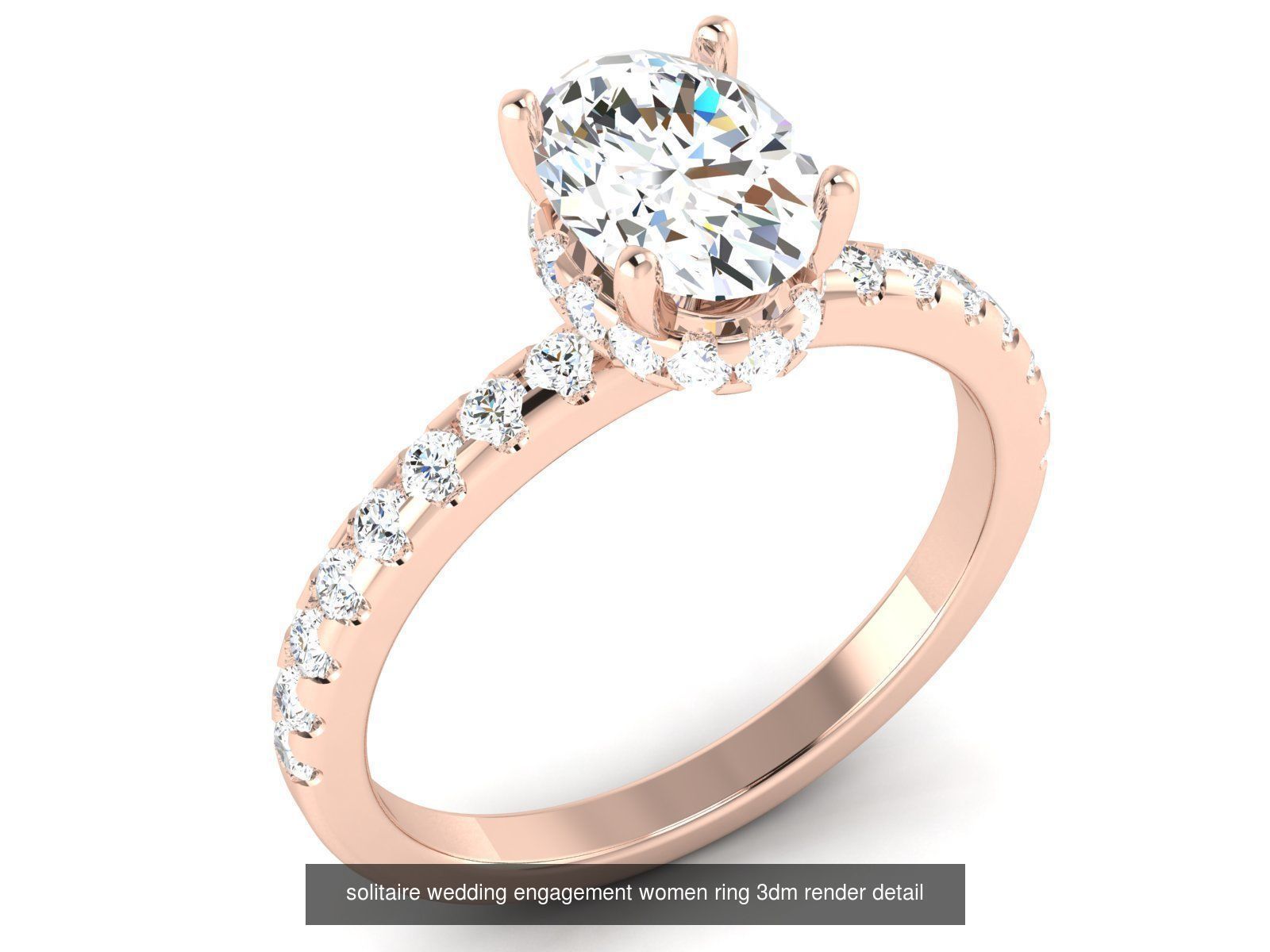 1000 solitaire wedding engagement women ring 3dm stl render 3D Model Collection_78