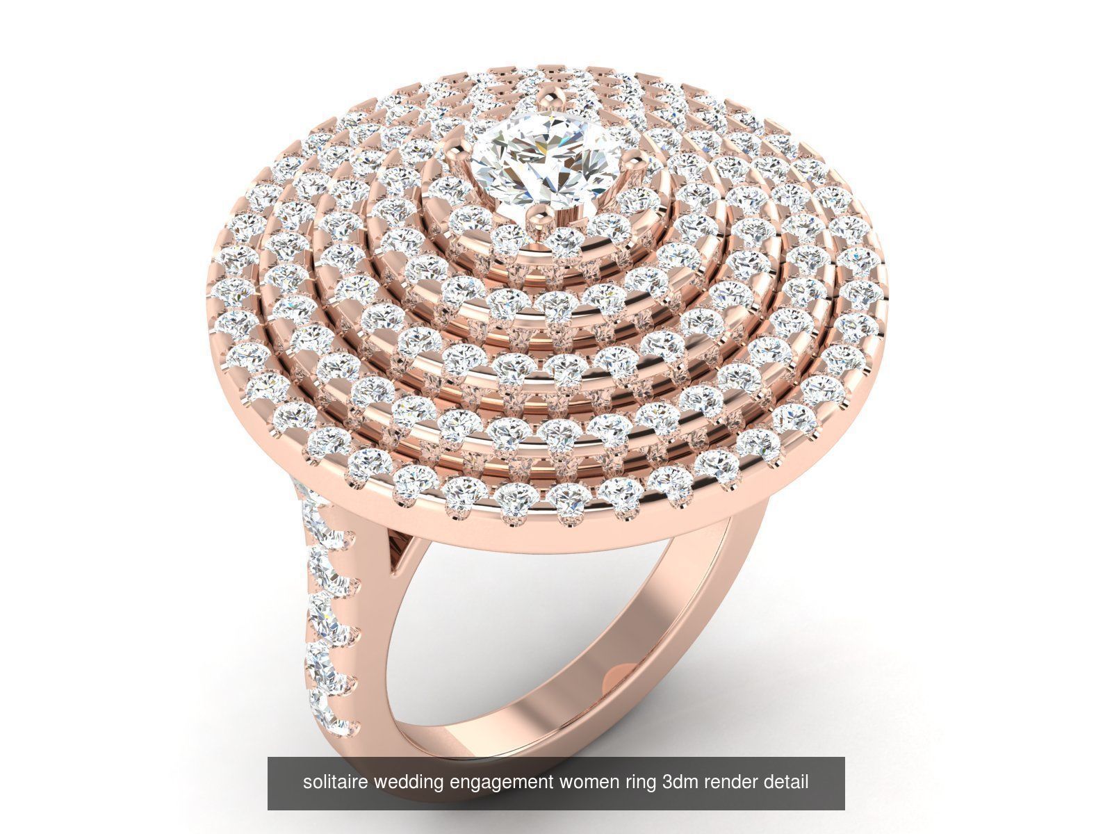 1000 solitaire wedding engagement women ring 3dm stl render 3D Model Collection_69