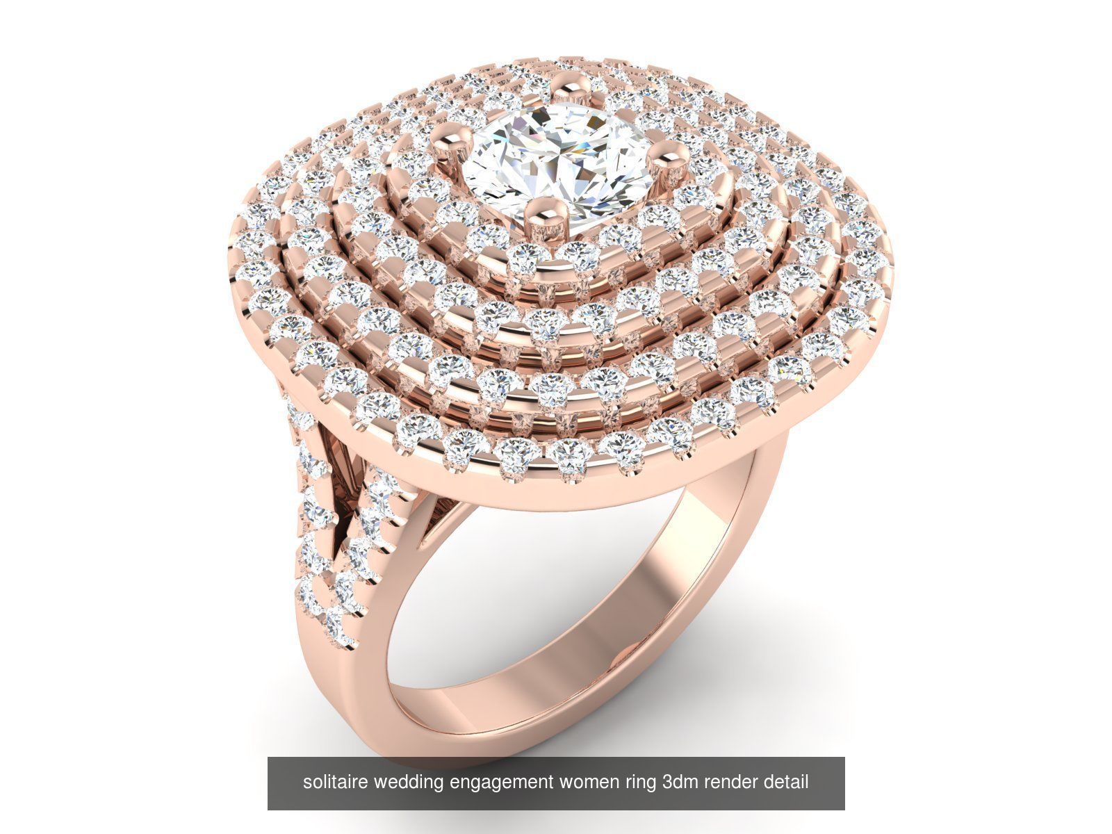 1000 solitaire wedding engagement women ring 3dm stl render 3D Model Collection_68