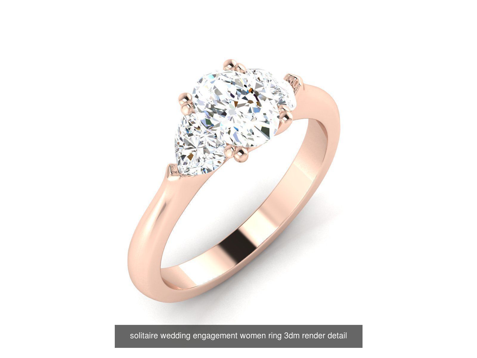 1000 solitaire wedding engagement women ring 3dm stl render 3D Model Collection_60