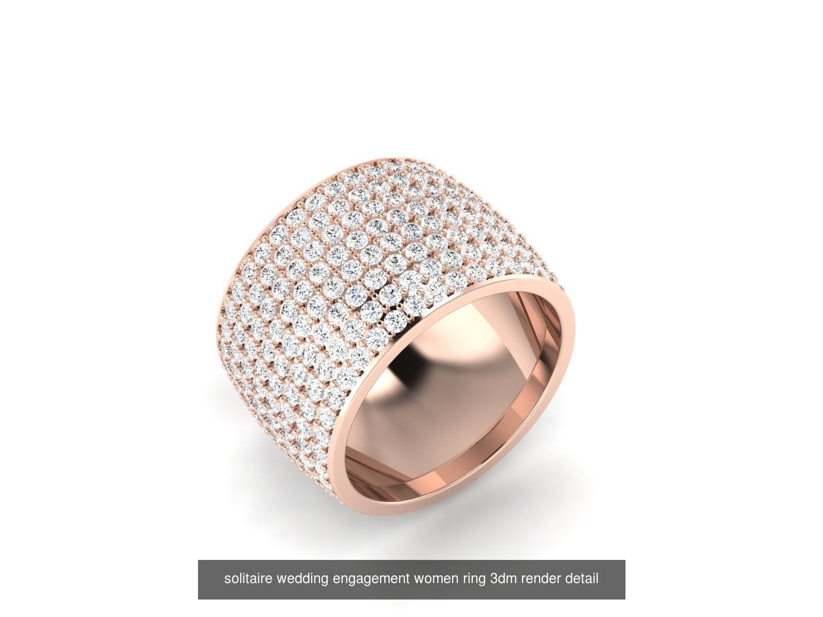 1000 solitaire wedding engagement women ring 3dm stl render 3D Model Collection_73