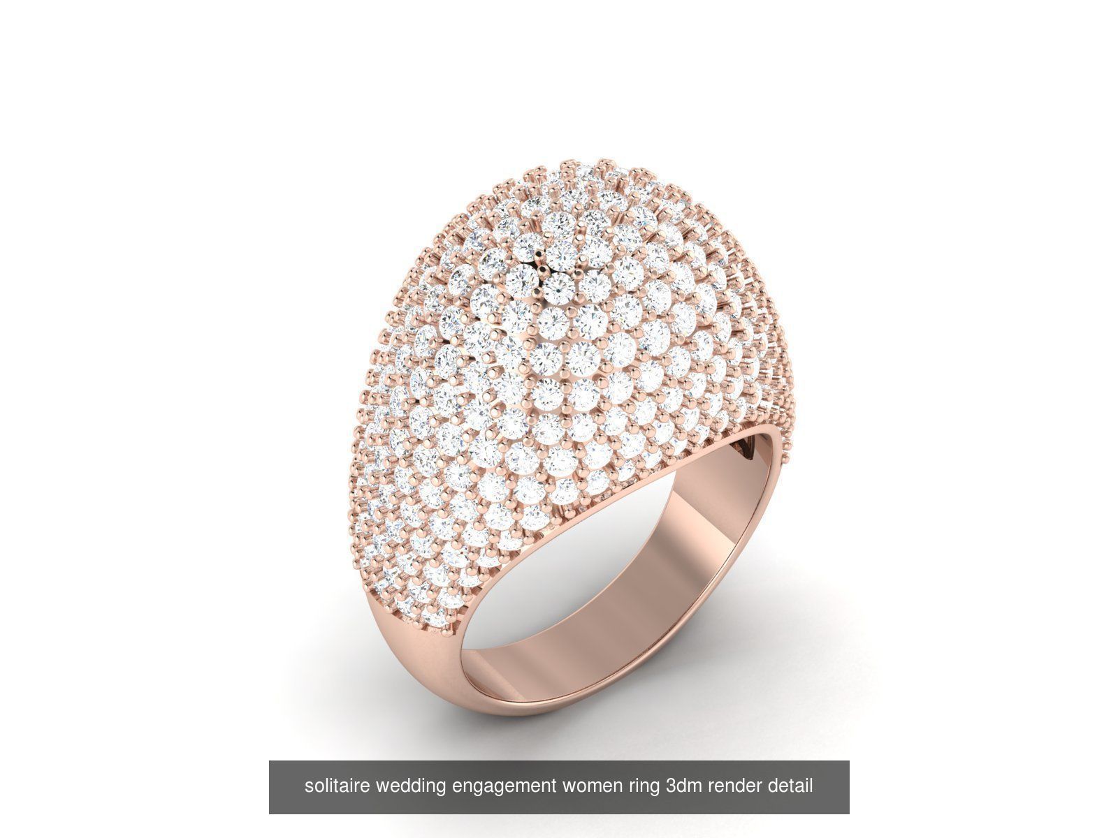 1000 solitaire wedding engagement women ring 3dm stl render 3D Model Collection_90