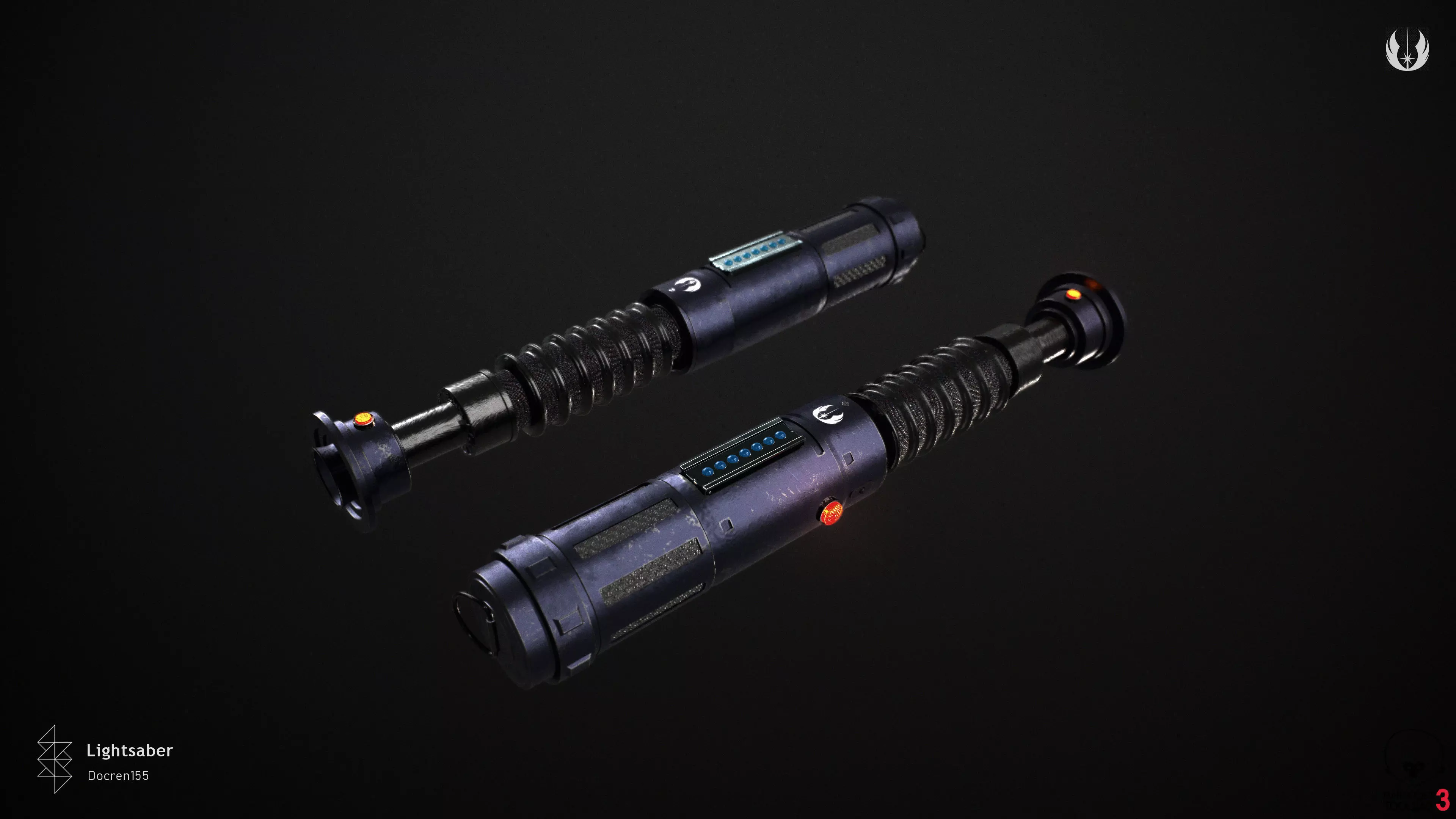 Lightsaber star wars force awakens 3D model_0