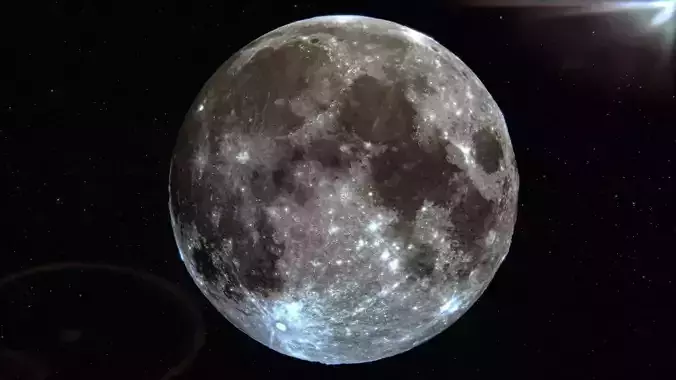 Detailed  photorealistic Moon  HIGH-poly  30K textures 3D model