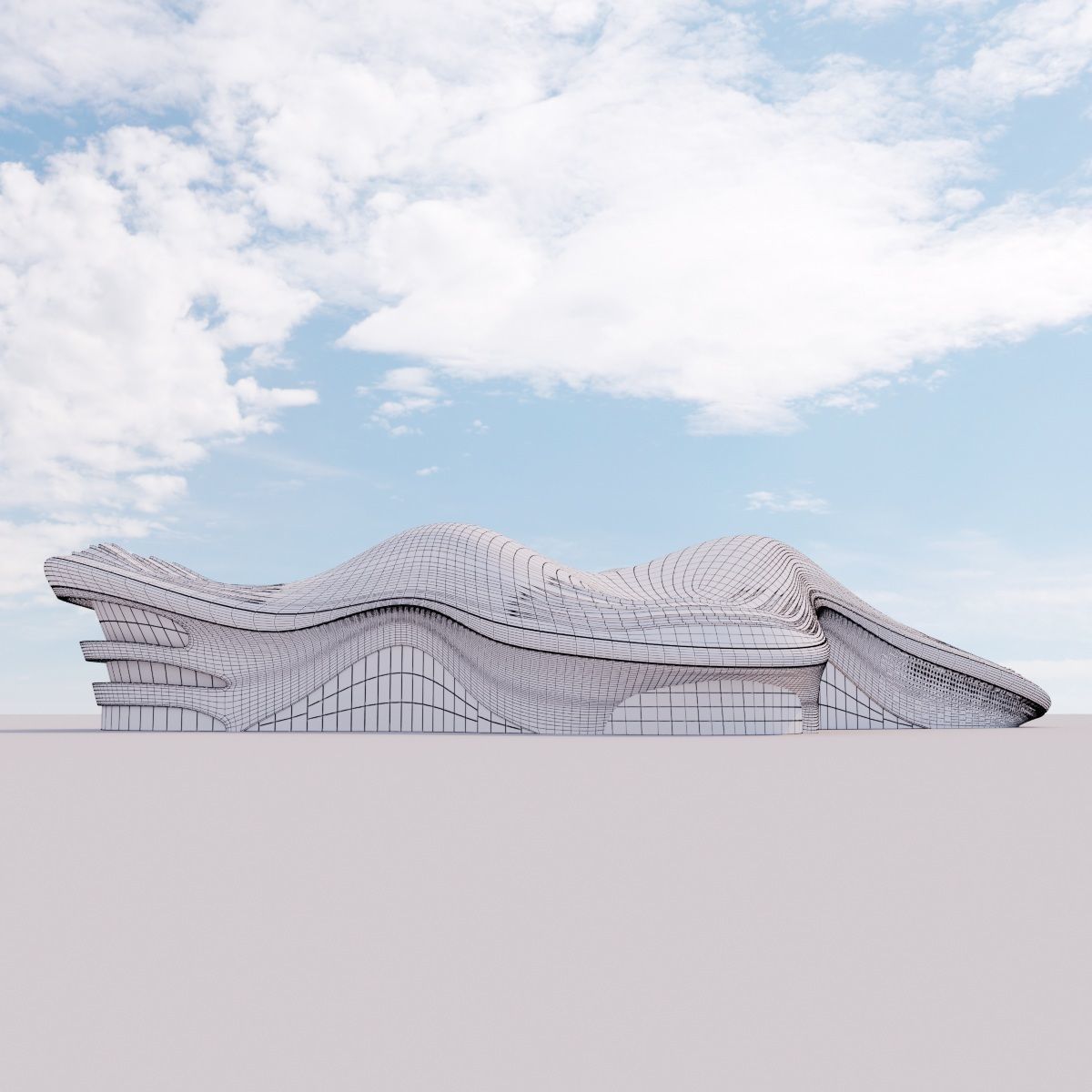 Futuristic building 18 3D model_5