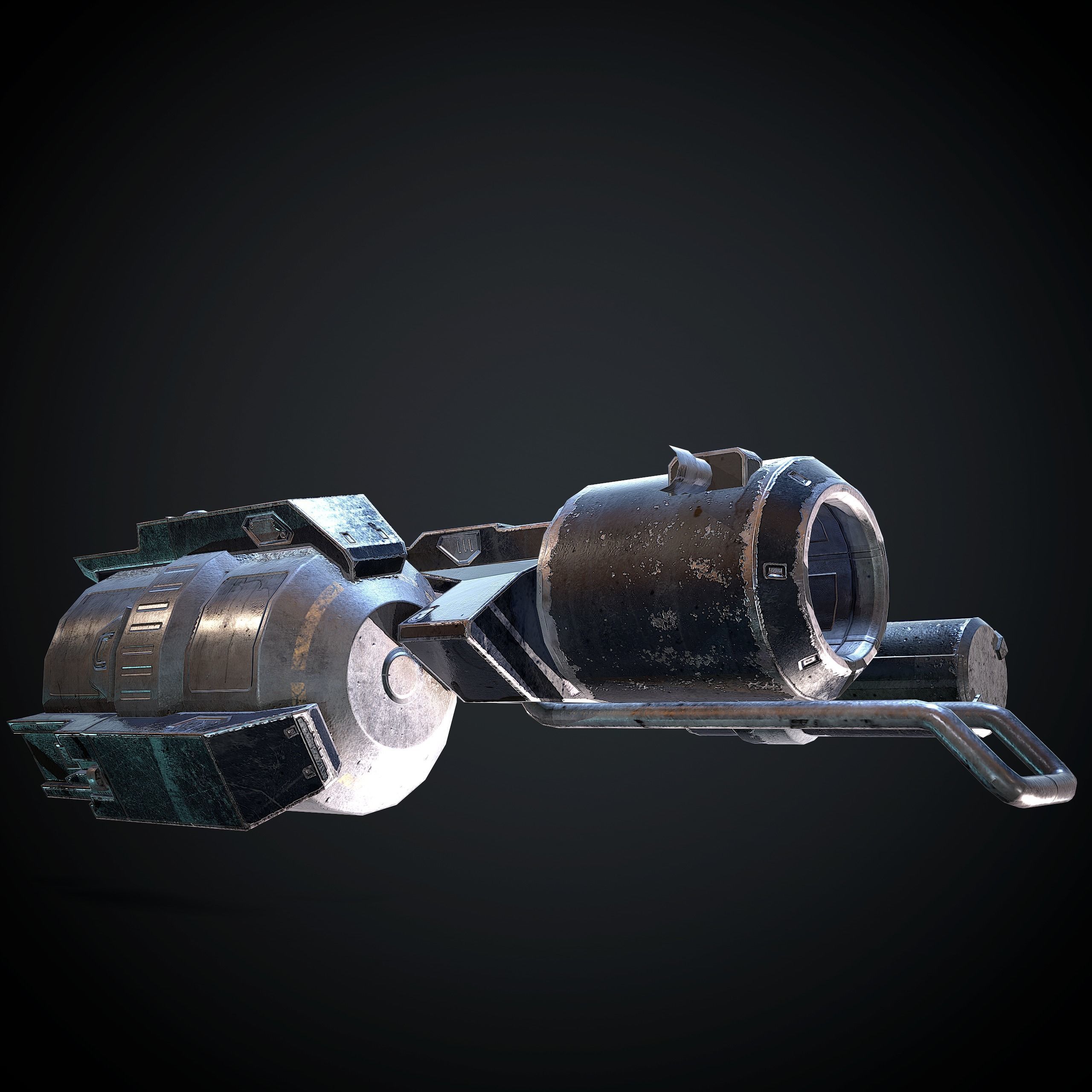 Low poly gun weapon Low-poly 3D model_4