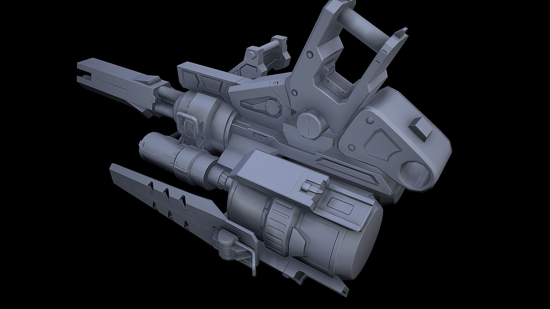 Low poly gun weapon Low-poly 3D model_7