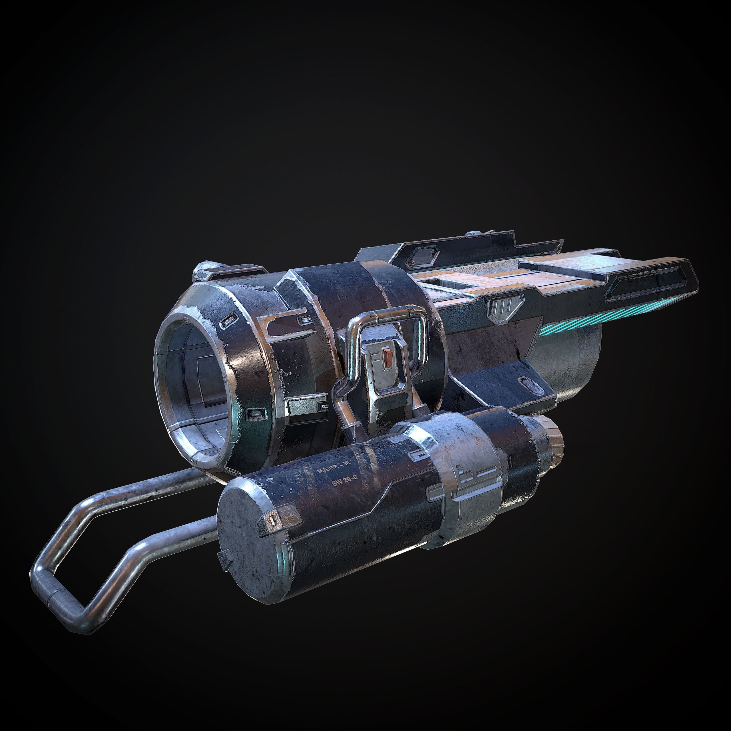 Low poly gun weapon Low-poly 3D model_3