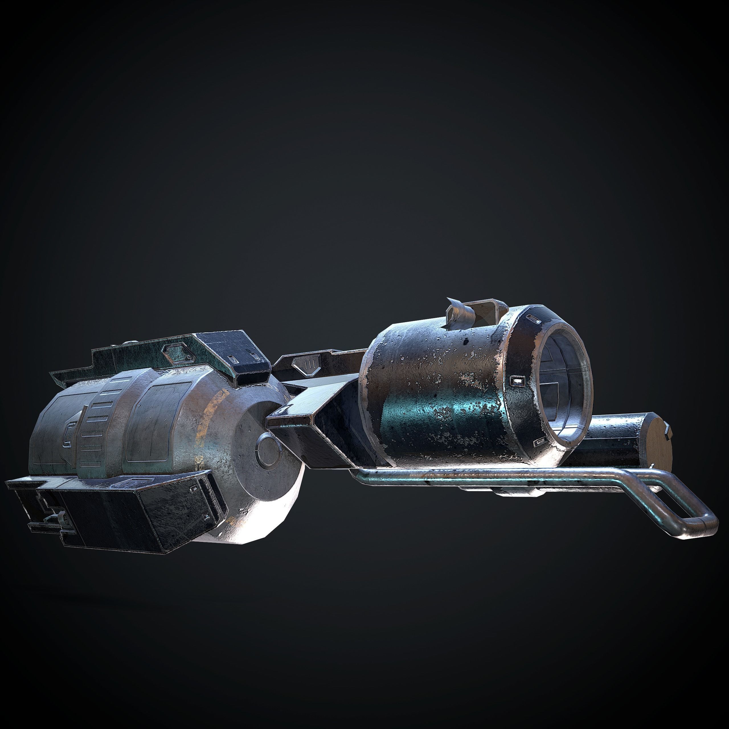 Low poly gun weapon Low-poly 3D model_5