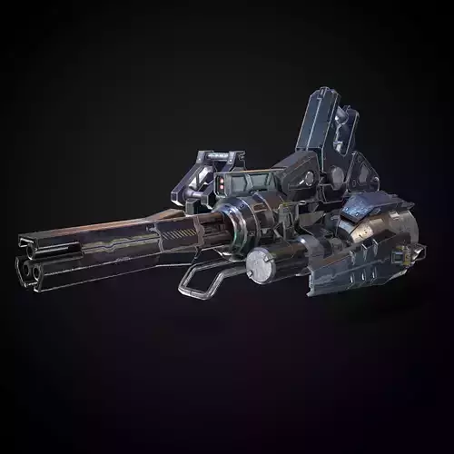 Low poly gun weapon Low-poly 3D model