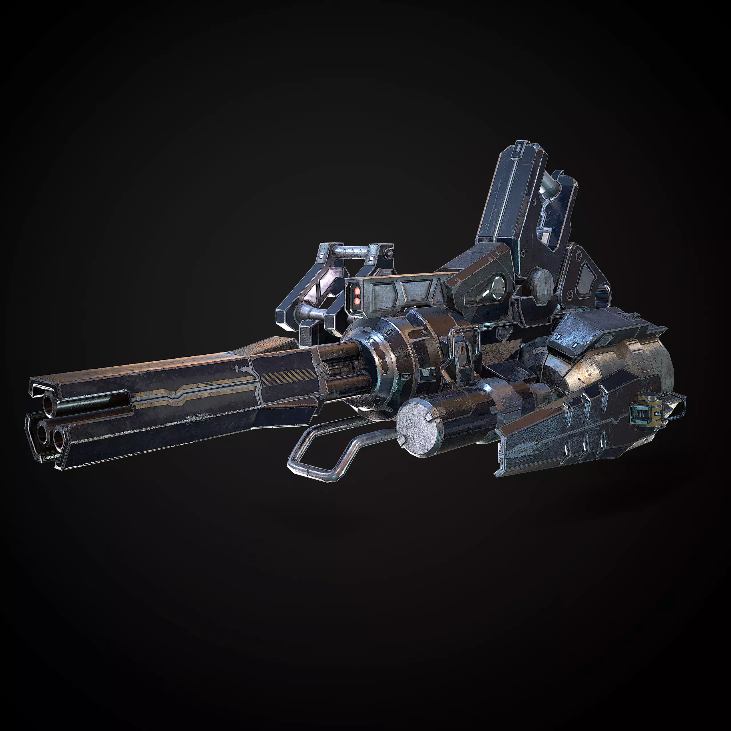 Low poly gun weapon Low-poly 3D model_0