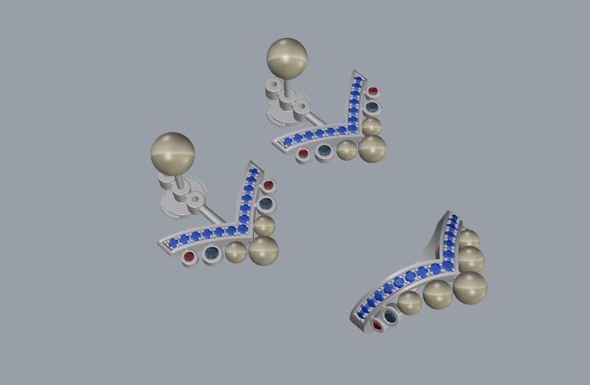 Ring and Earrings 40 3D print model_11