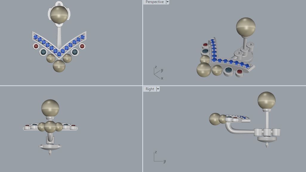 Ring and Earrings 40 3D print model_12