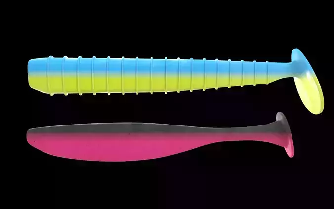 Set of two soft plastic baits and jig head Fishing tackle