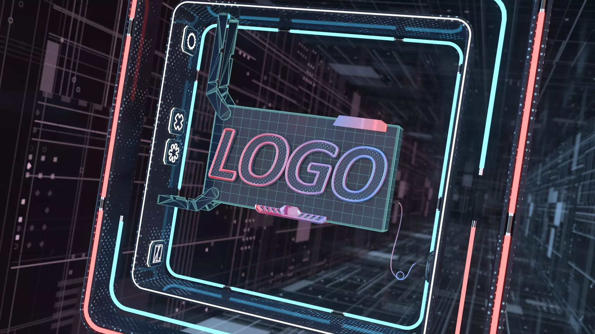 Technology box shuttle board 3D model_0