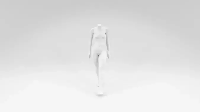 headless female fashion mannequin catwalk pose Low-poly 3D model