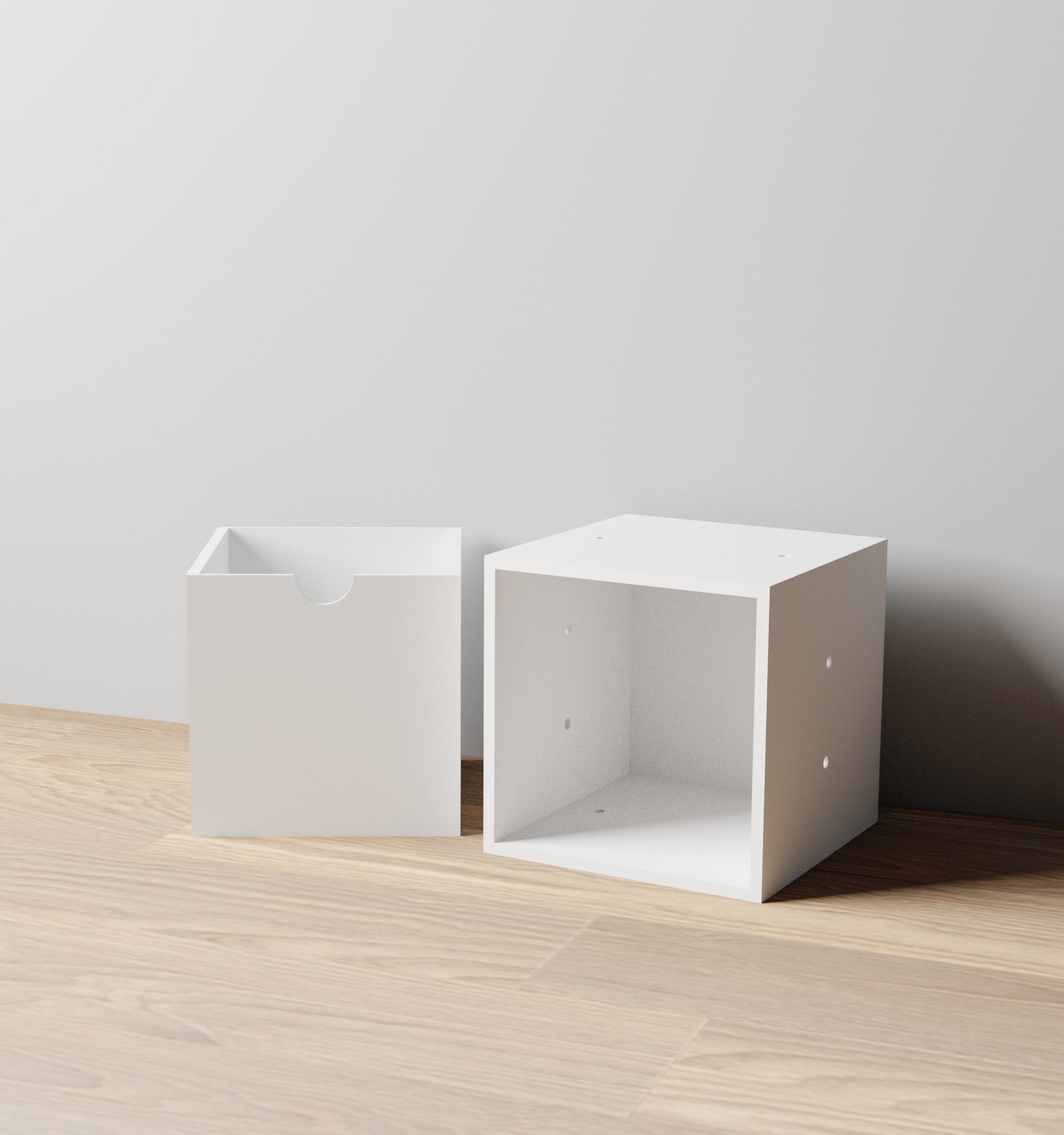 001M LA Unit Medium Single Large Drawer Storage Organiser 3D print model_3