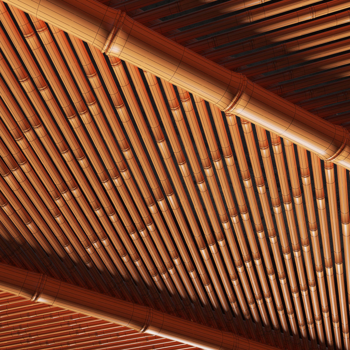 Ceiling bamboo angle n1 3D model_29