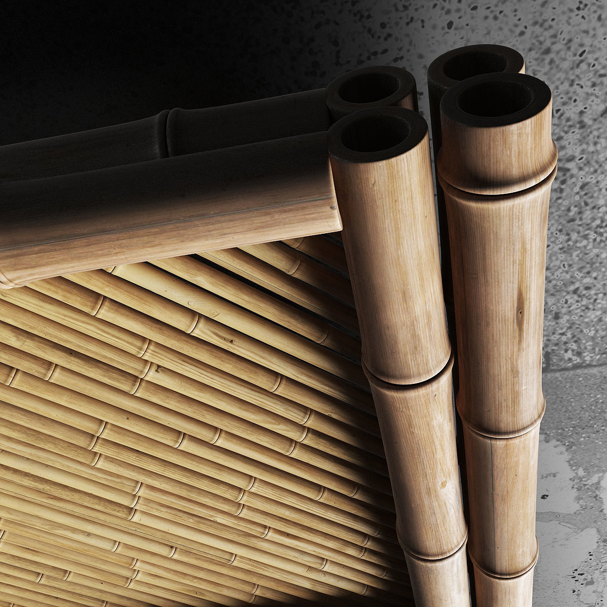 Ceiling bamboo angle n1 3D model_10