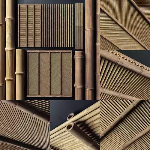 Ceiling bamboo angle n1 3D model