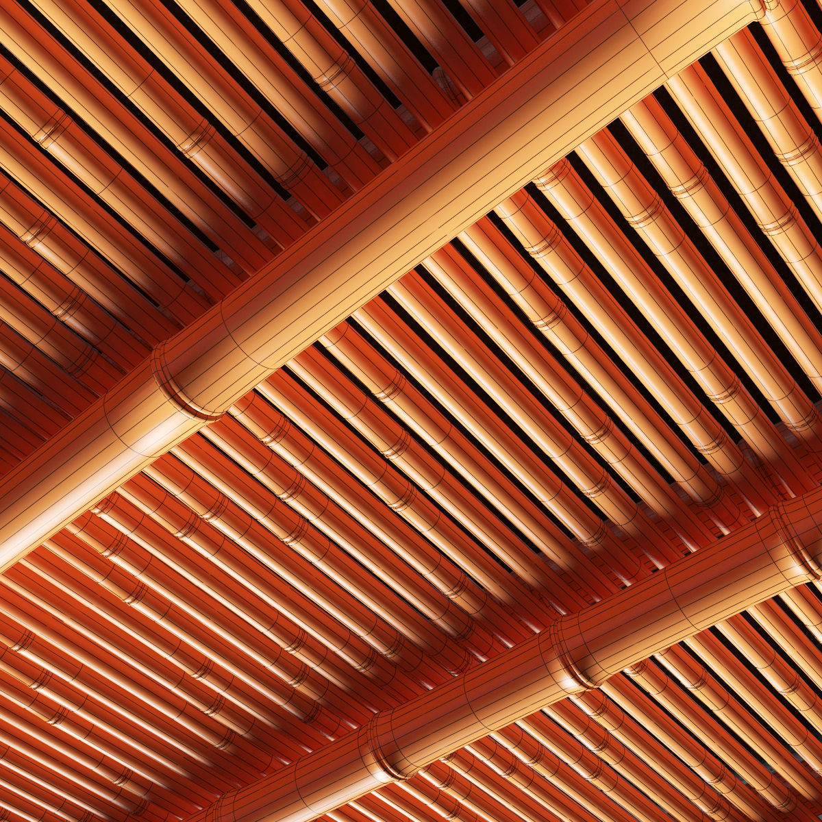 Ceiling bamboo angle n1 3D model_25