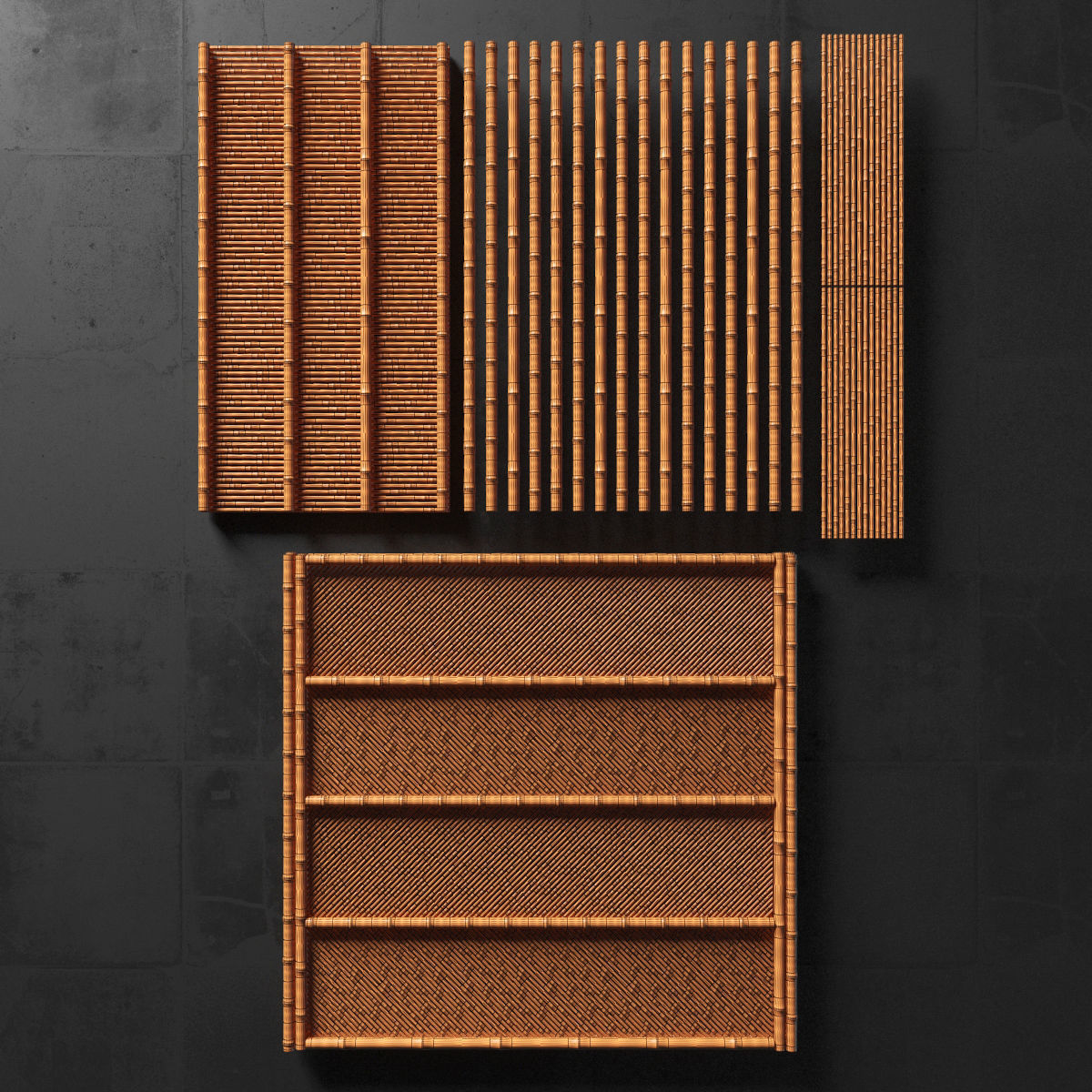 Ceiling bamboo angle n1 3D model_20