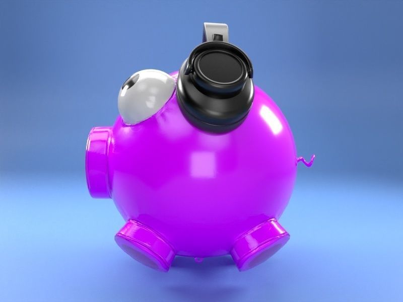 DJ Pig Balloon Free low-poly 3D model_1