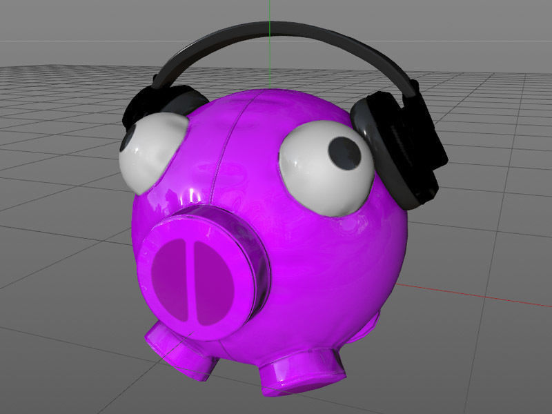 DJ Pig Balloon Free low-poly 3D model_5