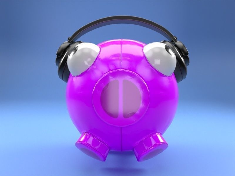 DJ Pig Balloon Free low-poly 3D model_3