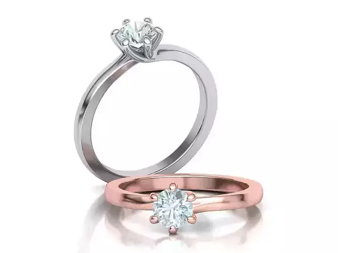 Six Twisted prongs Engagement ring 3dmodel version2 3D print model