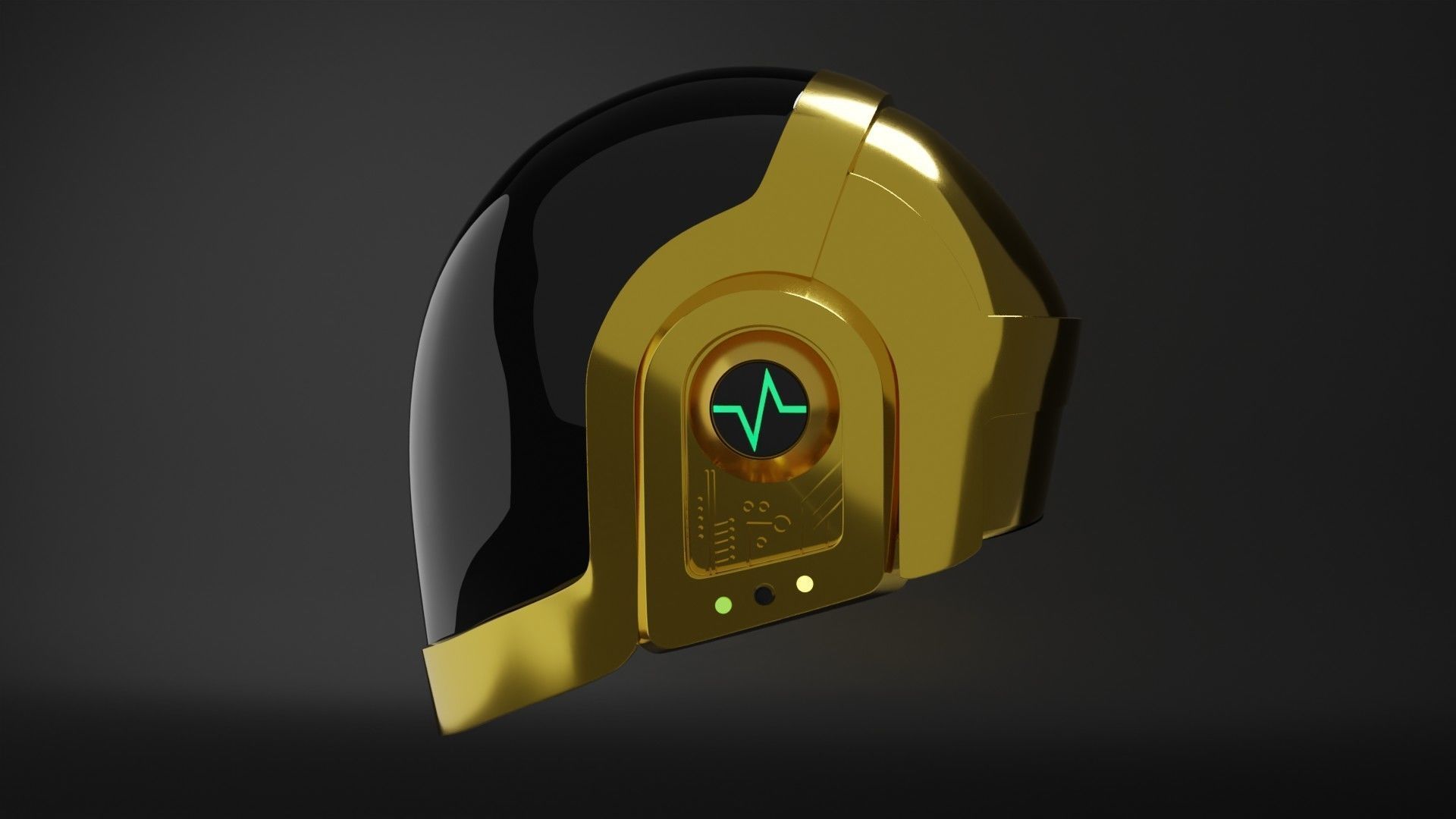 Daft Punk - Guy Manuel 3D Helmet 3D model_1