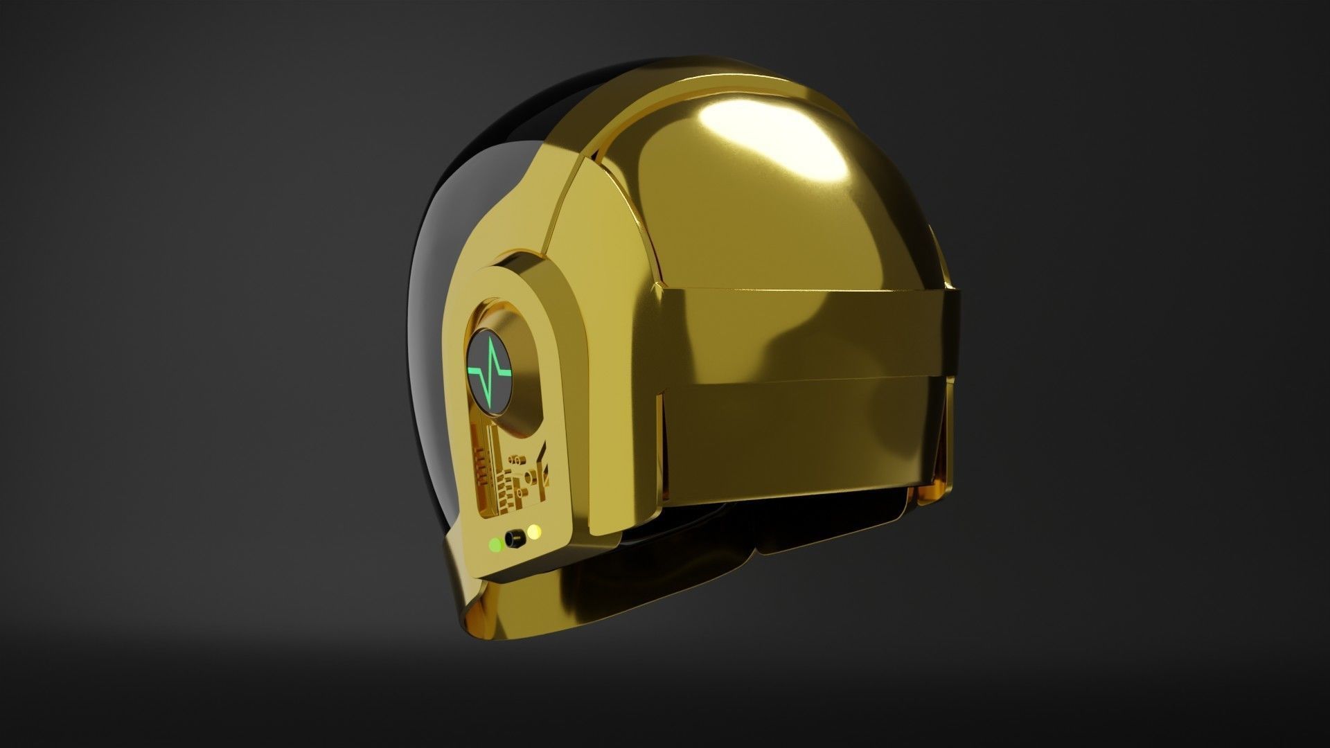 Daft Punk - Guy Manuel 3D Helmet 3D model_2