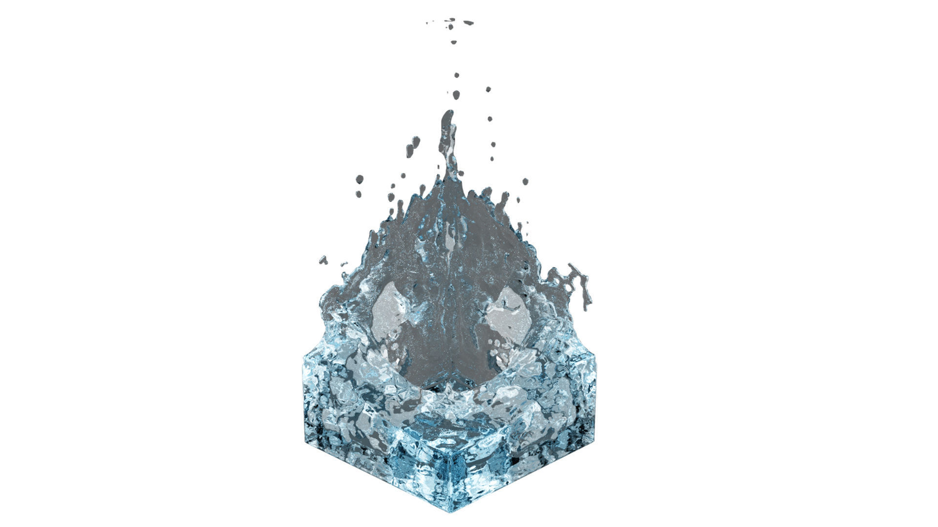 Animated Water - isometric cubes - realistic splash effects 3D model_2