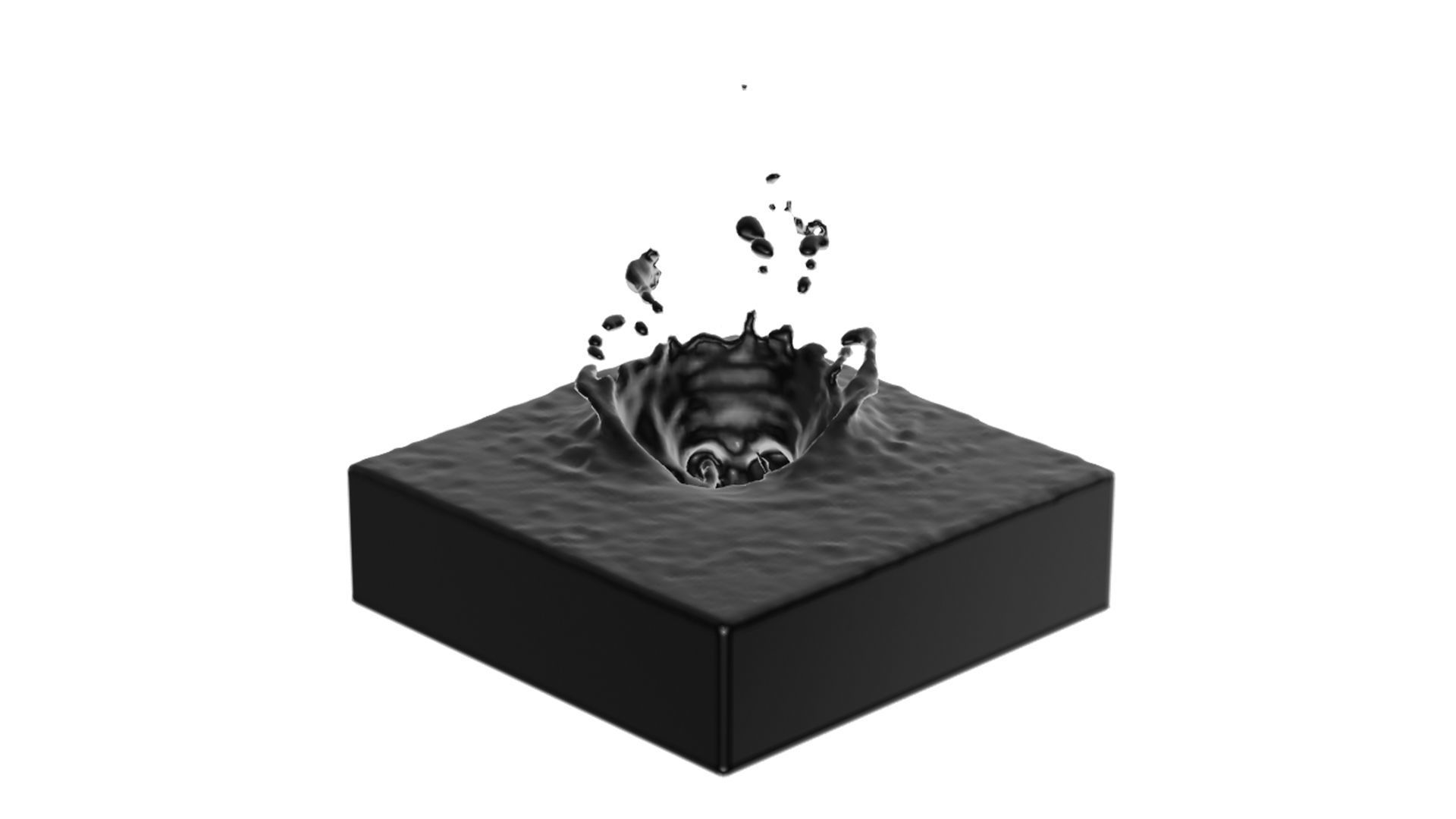 Animated Water - isometric cubes - realistic splash effects 3D model_10