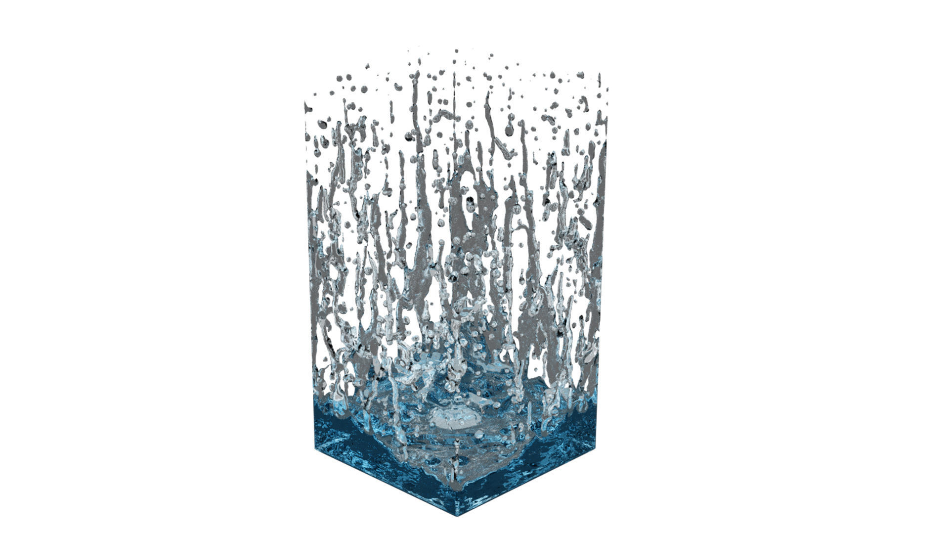 Animated Water - isometric cubes - realistic splash effects 3D model_3