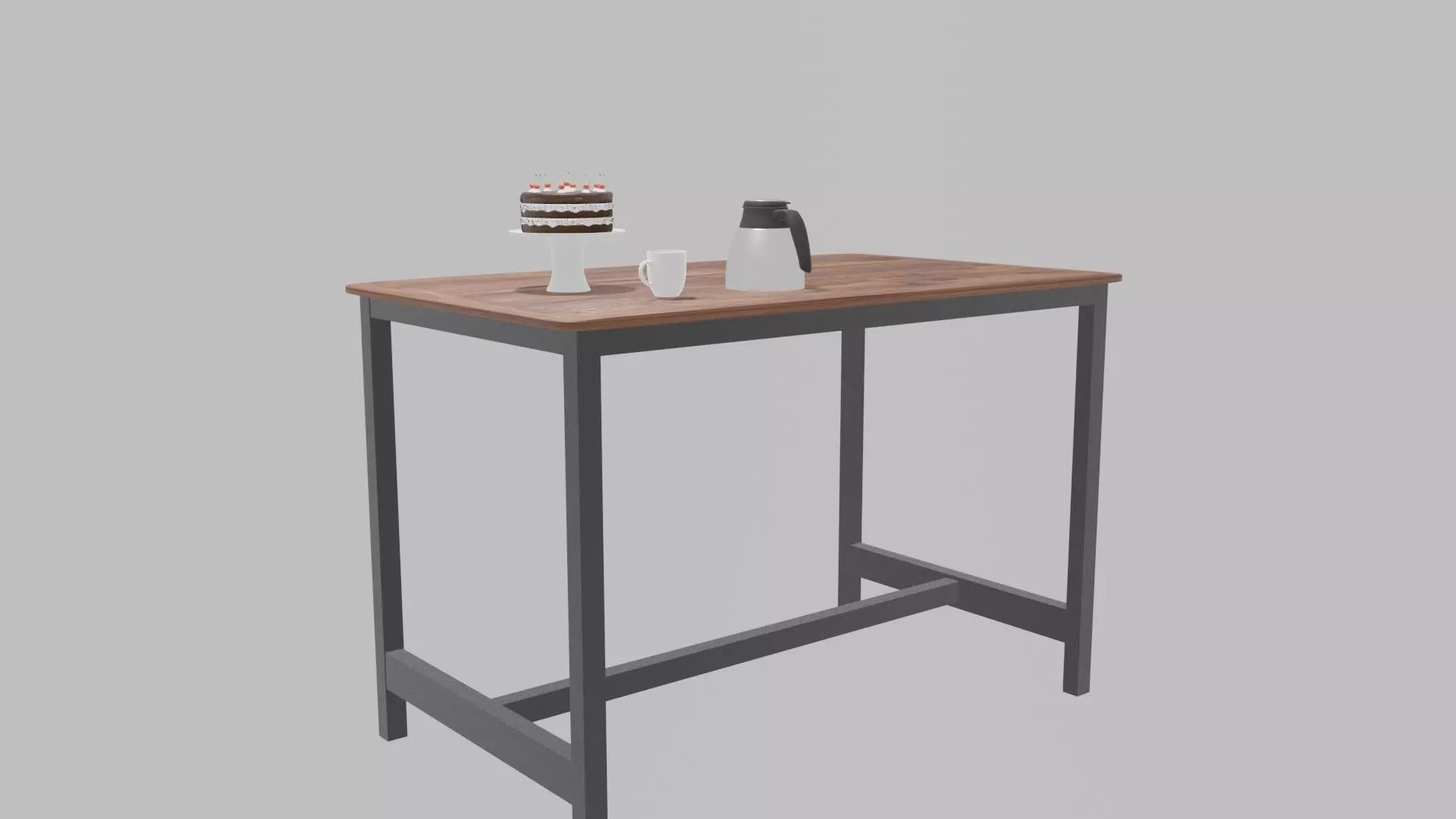 Kitchen Table Low-poly 3D model_0