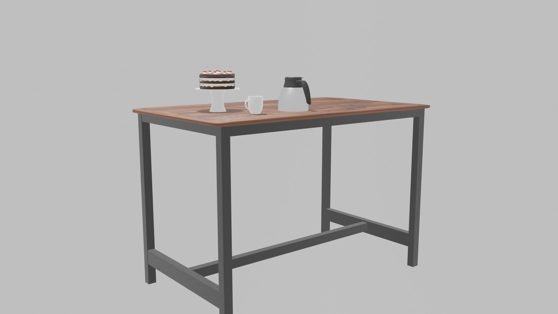 Kitchen Table Low-poly 3D model_1