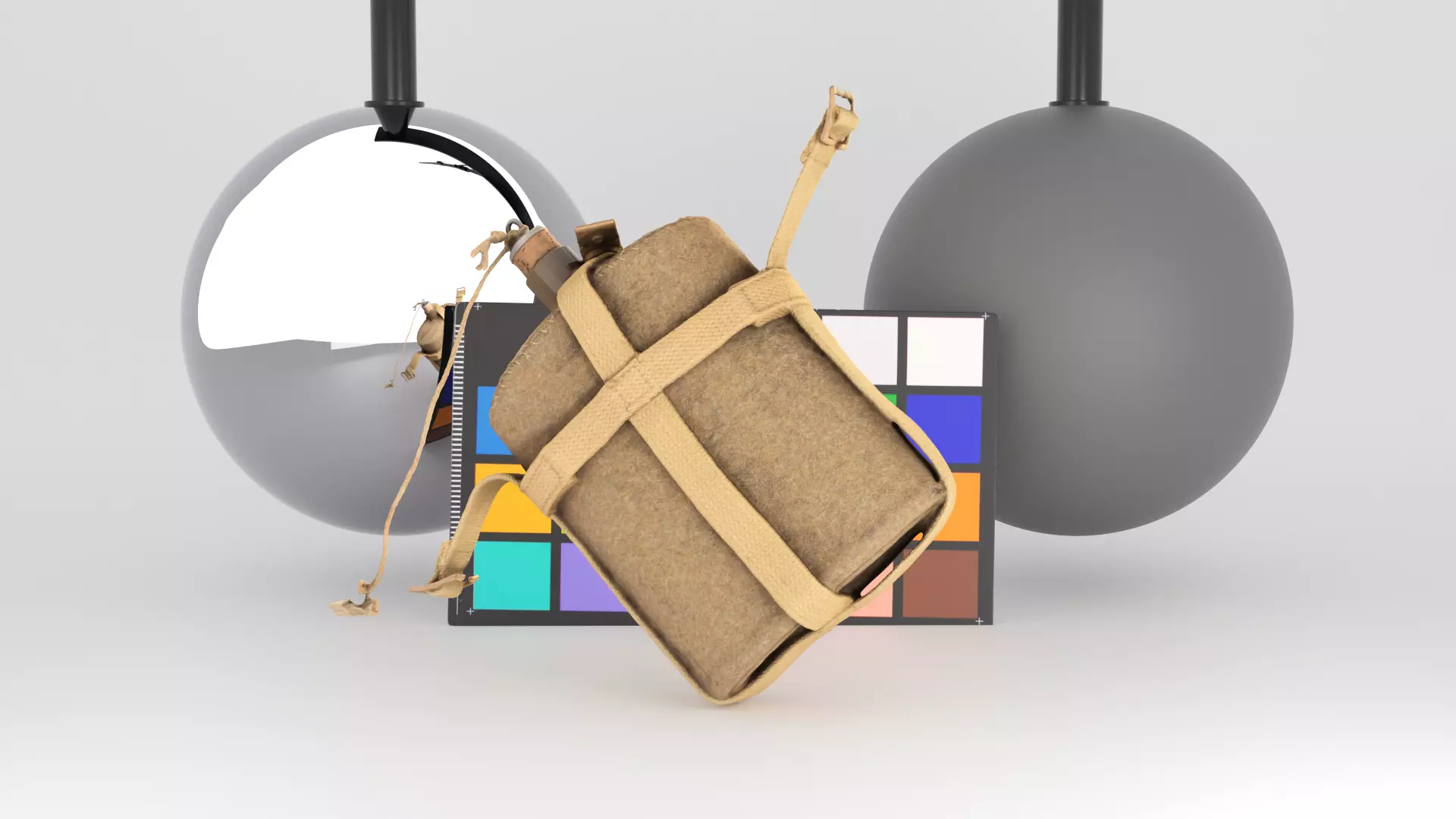 Military flask 37 Low-poly 3D model_0